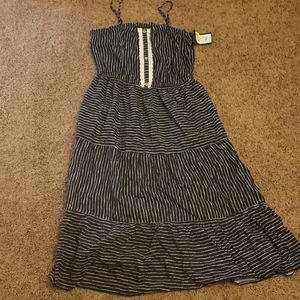 Black white and light blue striped dress XXL